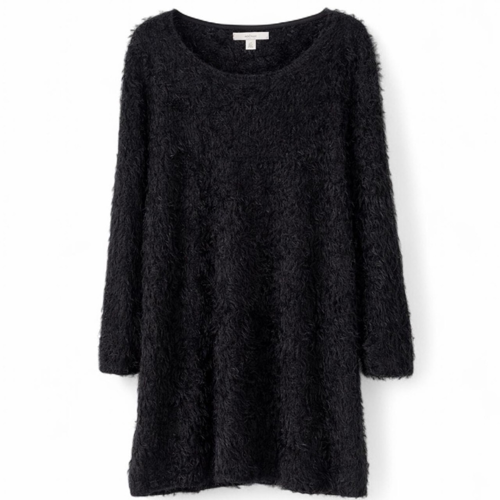 Sejour Eyelash Knit Sweater Tunic Black 0X - Picture 1 of 8